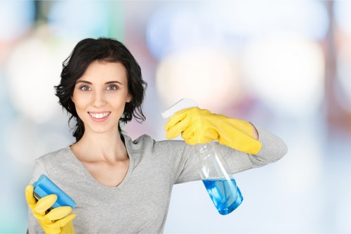 Cleaning dust and residue after refurbishment in a Bow home interior