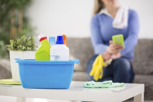 Detailed post-construction cleaning in a Bow flat with freshly fitted surfaces