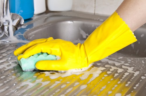Carpet cleaners in Bow sorting recyclable packaging and waste responsibly