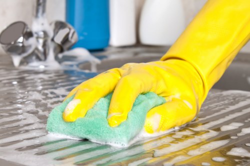 Local technician treating a stubborn stain in a Bow home